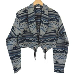 VTG! BANJO DALLAS TEXAS Southwestern Aztec Navajo Style Cropped Jacket Womens L